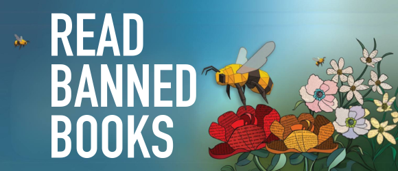 An open book that has all the words censored, except for 