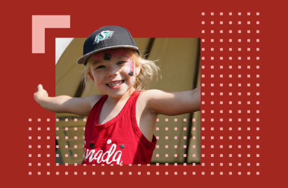 A smiling little girl at the RPL Family Fun Zone