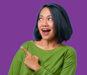 A woman glad that she can book rooms at the library.