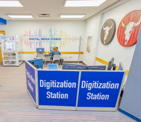 The digitization station at Central Library.