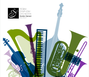 Multicoloured, silouhetted instruments.